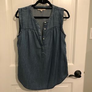 Loft Denim Sleeveless Blouse